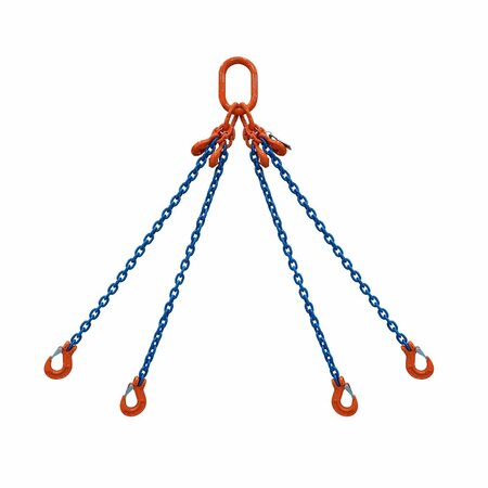 STARKE Chain Sling, 5/16in, G100, Sling Hook, with Chain Adjuster, 14 ft SCSG100516-4LSA-14